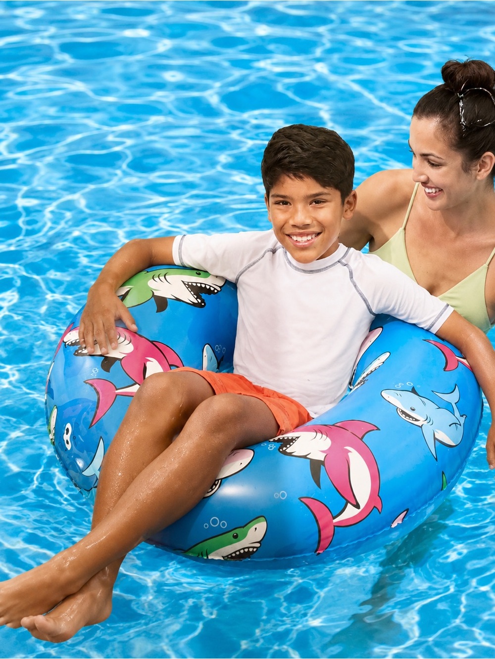 Blue scape Kids  Shark Print Blue Inflatable Pool Tube